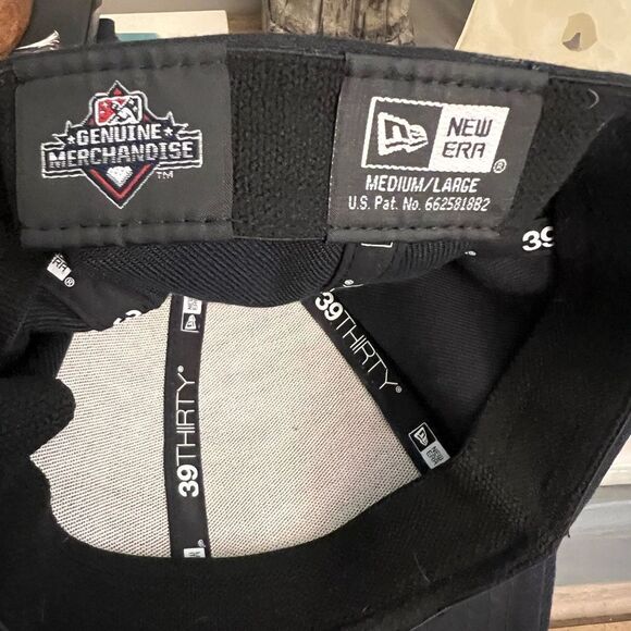 Stripers red white and blue embroidered New Era Black fitted Cap with White Logo - Picture 4 of 5